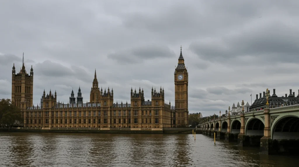Palace of Westminster exterior from across the Thames representing UK gambling legislation history